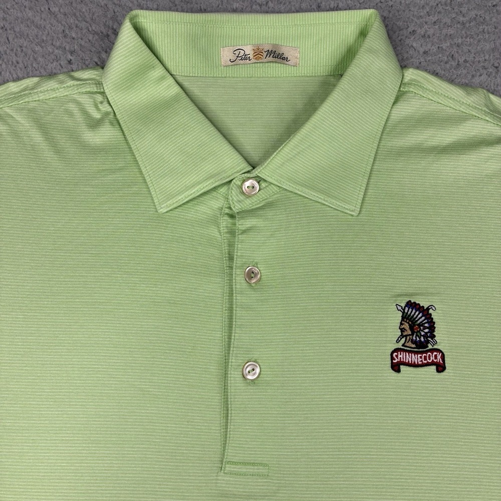 Vintage Peter Millar Shinnecock Hills Golf Polo Men's XL Green Club Logo